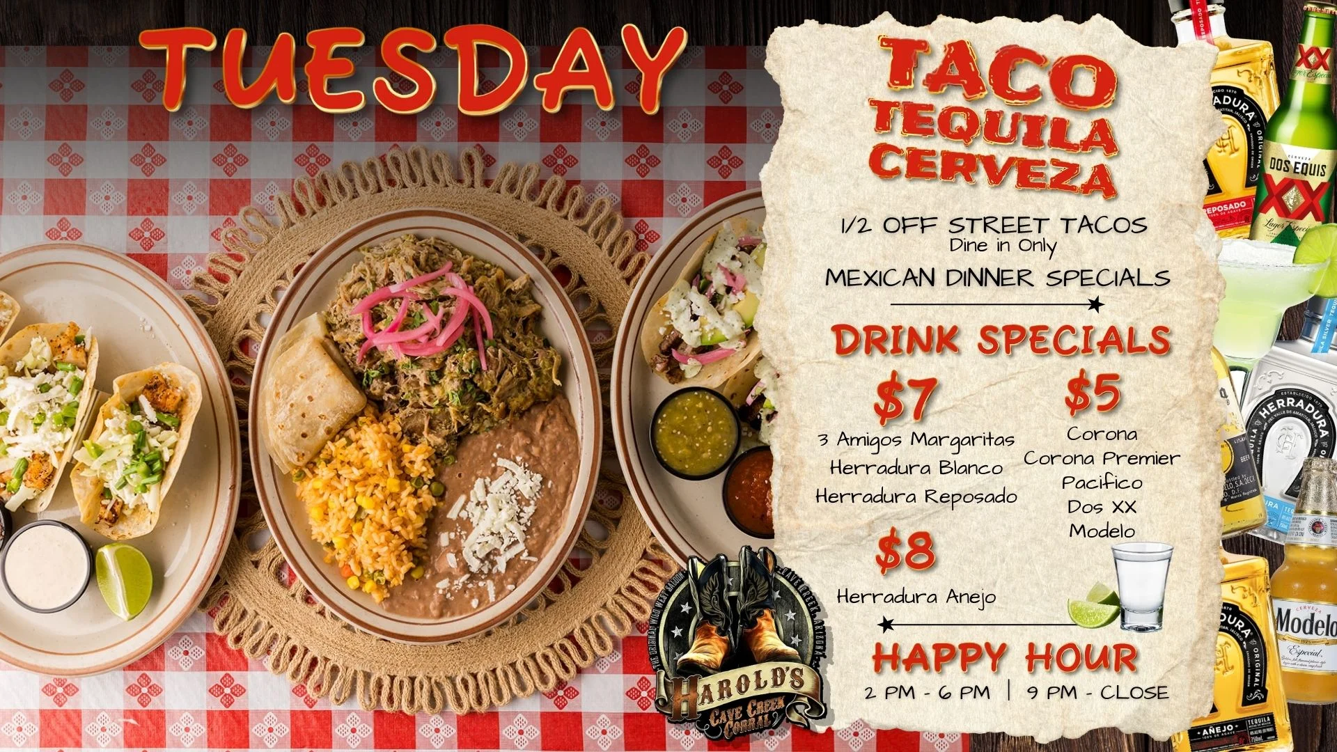 taco tuesday specials at harold's