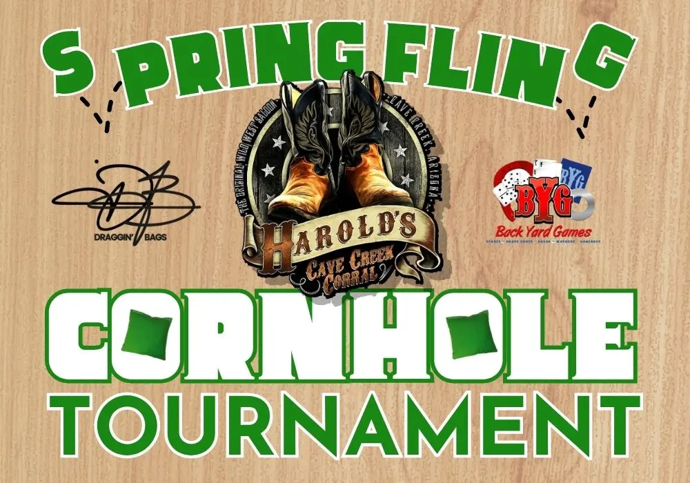 spring fling cornhole tournament at harold's corral in cave creek