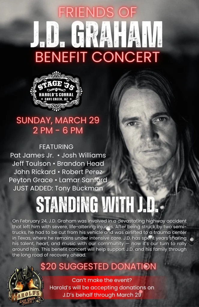 J D graham benefit concert at harold's corral in cave creek