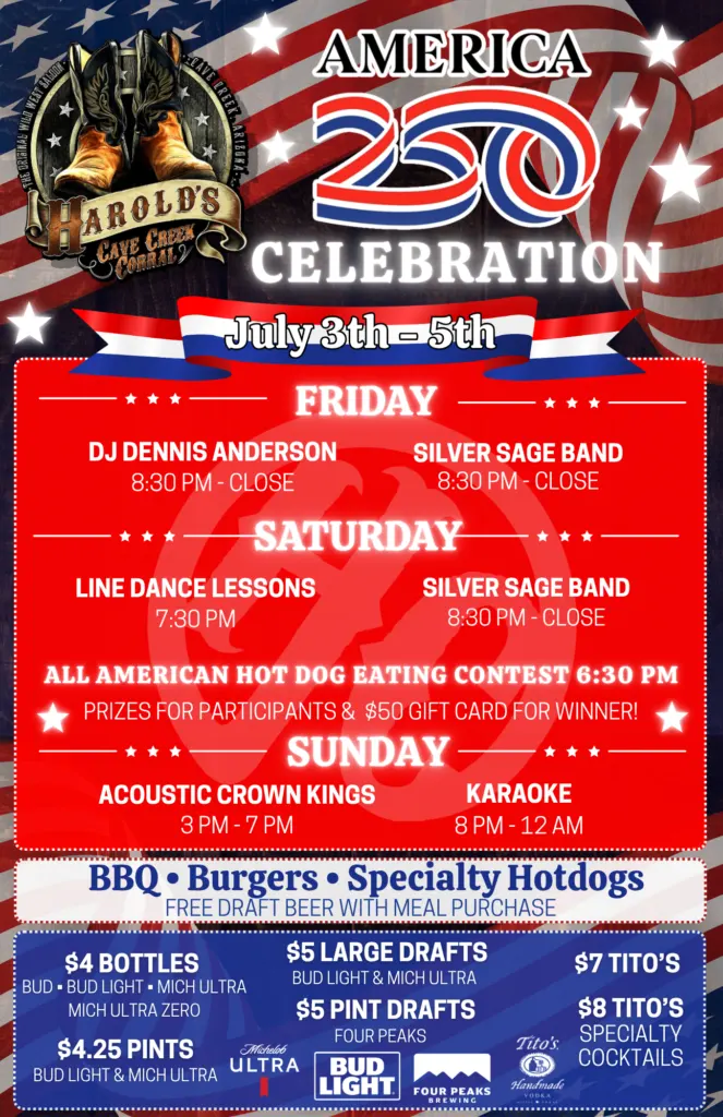harold's corral 4th of july celebration America 250