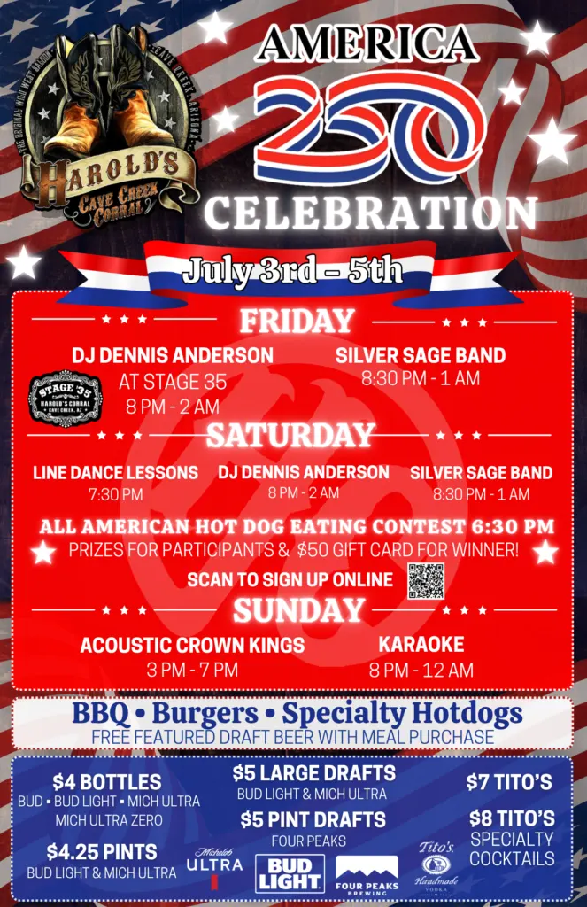 4th of july at harold's corral in cave creek