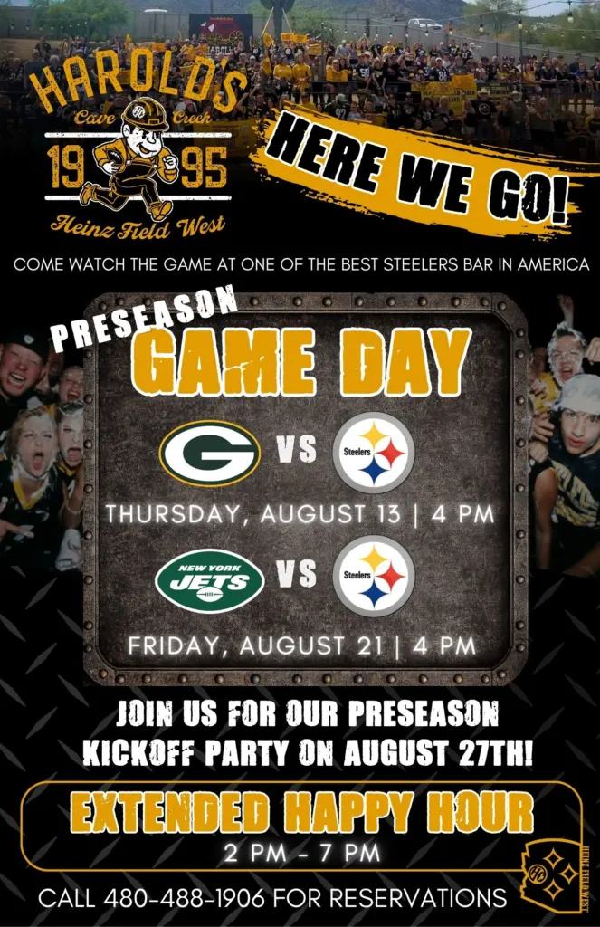 preseason NFL Steelers game at harold's Corral in cave creek 