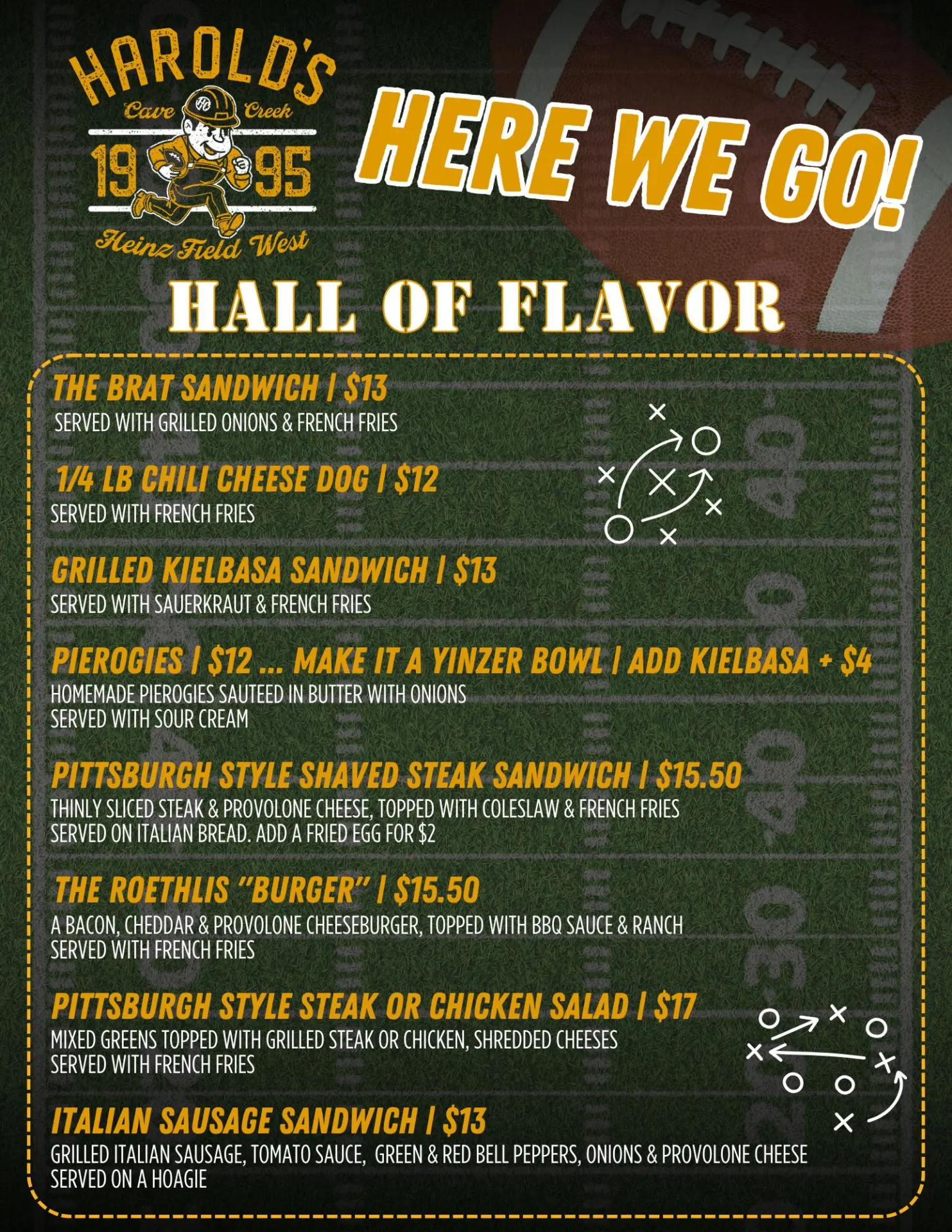 Harold’s Flyer – 8.5 x 11 Harold's game day specials for Steelers games