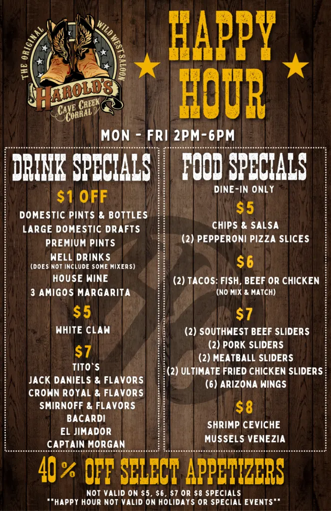 happy hour at harold's corral in cave creek